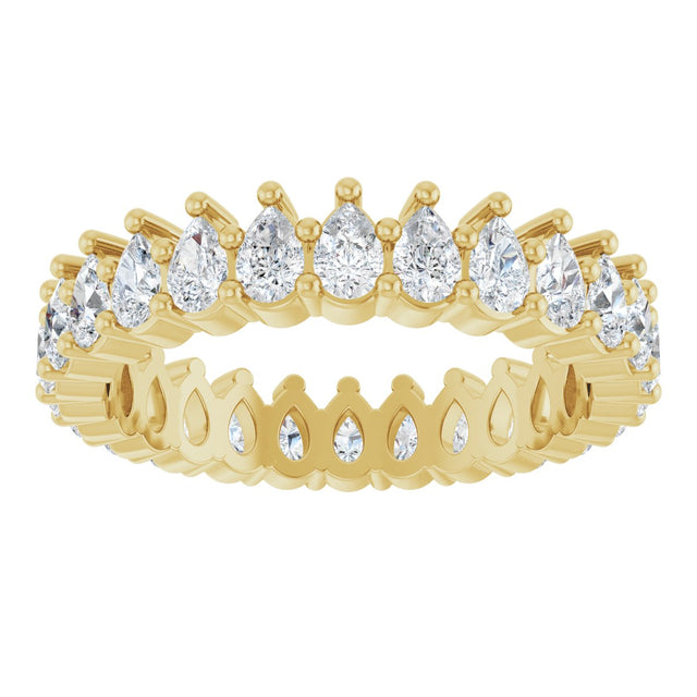 14K Gold Pear Lab-Grown Diamond Eternity Band - 3x2mm Stones - Yellow Gold - view 8