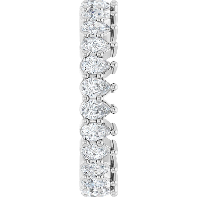 Platinum Pear Lab-Grown Diamond Eternity Band - 3x2mm Stones - view 9