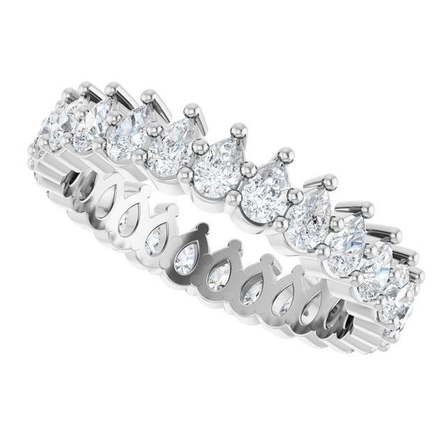 14K Gold Pear Lab-Grown Diamond Eternity Band - 3x2mm Stones - White Gold - view 10