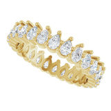 14K Gold Pear Lab-Grown Diamond Eternity Band - 3x2mm Stones - Yellow Gold - view 10