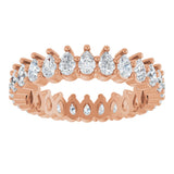 14K Gold Pear Natural Diamond Eternity Band - 3x2mm Stones - Rose Gold - view 8