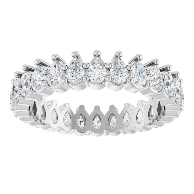 Platinum Pear Lab-Grown Diamond Eternity Band - 3x2mm Stones - view 8
