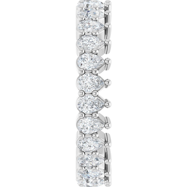 Platinum Pear Lab-Grown Diamond Eternity Band - 3x2mm Stones - view 9