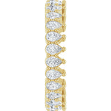 14K Gold Pear Natural Diamond Eternity Band - 3x2mm Stones - Yellow Gold - view 9