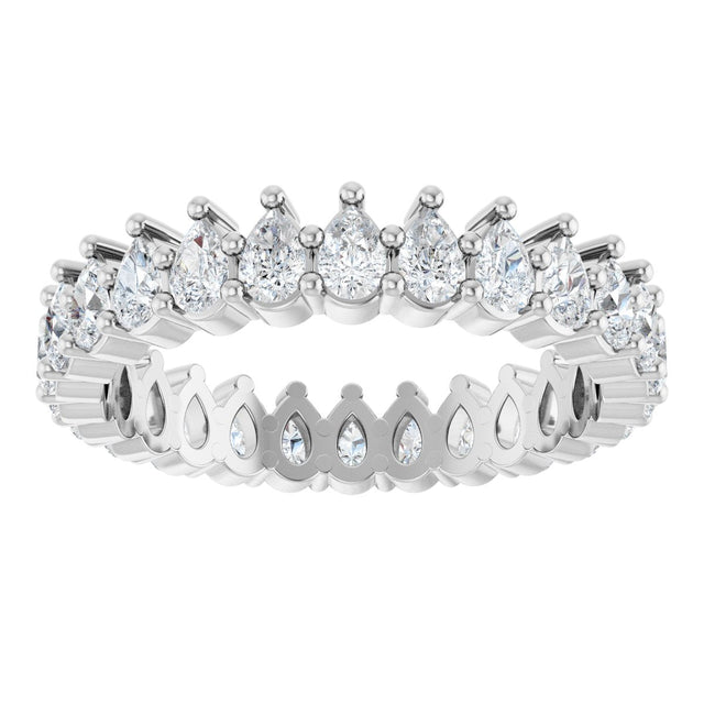 14K Gold Pear Lab-Grown Diamond Eternity Band - 3x2mm Stones - White Gold - view 8
