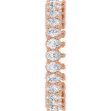 14K Gold Pear Natural Diamond Eternity Band - 3x2mm Stones - Rose Gold - view 9