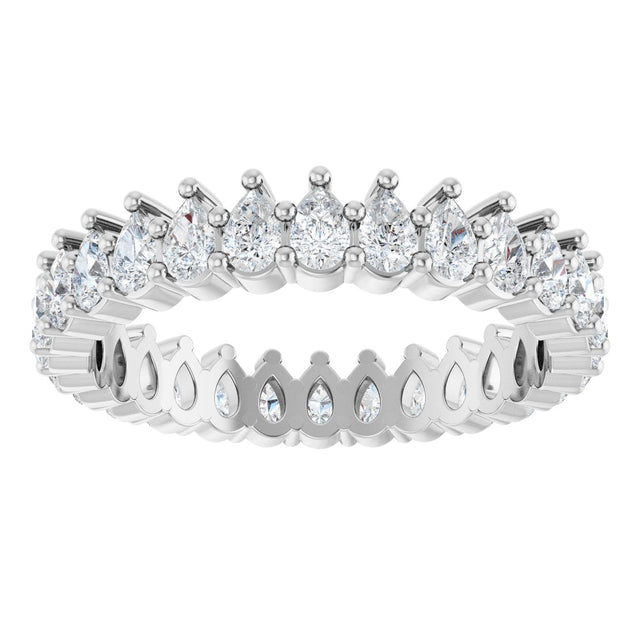 Platinum Pear Lab-Grown Diamond Eternity Band - 3x2mm Stones - view 8