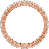 14K Gold Pear Natural Diamond Eternity Band - 3x2mm Stones - Rose Gold - view 7