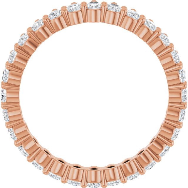 14K Gold Pear Lab-Grown Diamond Eternity Band - 3x2mm Stones - Rose Gold - view 7