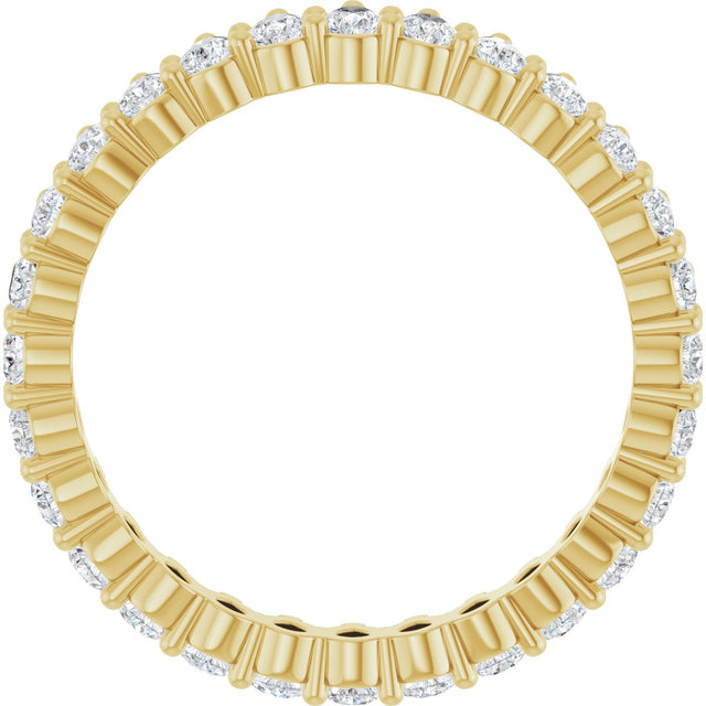 14K Gold Pear Natural Diamond Eternity Band - 3x2mm Stones - Yellow Gold - view 7