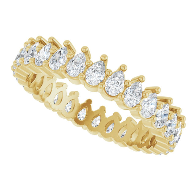 14K Gold Pear Lab-Grown Diamond Eternity Band - 3x2mm Stones - Yellow Gold - view 10