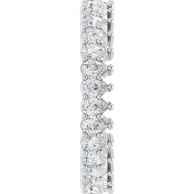 Platinum Pear Lab-Grown Diamond Eternity Band - 3x2mm Stones - view 9