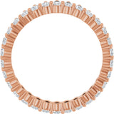14K Gold Pear Natural Diamond Eternity Band - 3x2mm Stones - Rose Gold - view 7