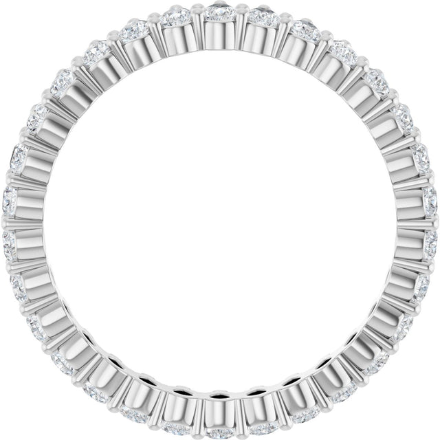 14K Gold Pear Natural Diamond Eternity Band - 3x2mm Stones - White Gold - view 7