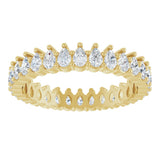 14K Gold Pear Lab-Grown Diamond Eternity Band - 3x2mm Stones - Yellow Gold - view 8