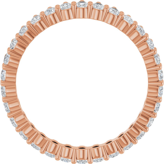 14K Gold Pear Natural Diamond Eternity Band - 3x2mm Stones - Rose Gold - view 7