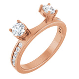 14K Gold Round Lab-Grown Diamond Accented Wrap-Style Ring Enhancer - 5/8 CTW - Rose Gold