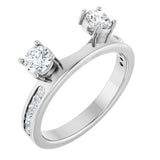 Platinum Round Lab-Grown Diamond Accented Wrap-Style Ring Enhancer - 5/8 CTW