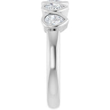 14K Gold Pear Lab-Grown Diamond Bezel-Set Five-Stone Anniversary Band - 3/8-1 CTW - White Gold - view 4