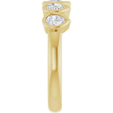 14K Gold Pear Lab-Grown Diamond Bezel-Set Five-Stone Anniversary Band - 3/8-1 CTW - Yellow Gold - view 4