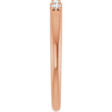 14K Gold Round Lab-Grown Diamond Five-Stone Anniversary Band - 1/6-1/2 CTW (Style 127347) - Rose Gold - view 4