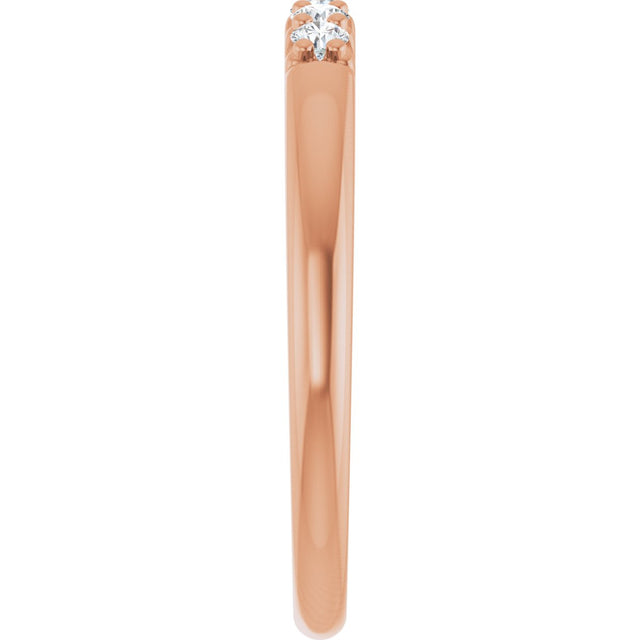 14K Gold Round Lab-Grown Diamond Five-Stone Anniversary Band - 1/6-1/2 CTW (Style 127347) - Rose Gold - view 4