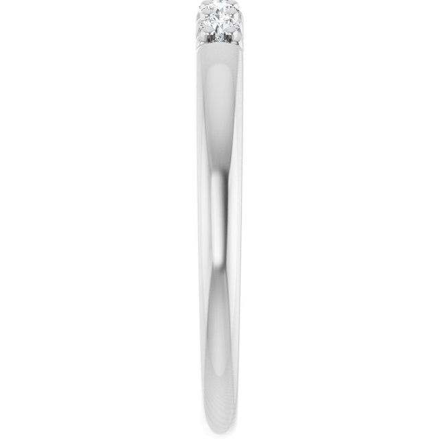 14K Gold Round Lab-Grown Diamond Five-Stone Anniversary Band - 1/6-1/2 CTW (Style 127347) - White Gold - view 4
