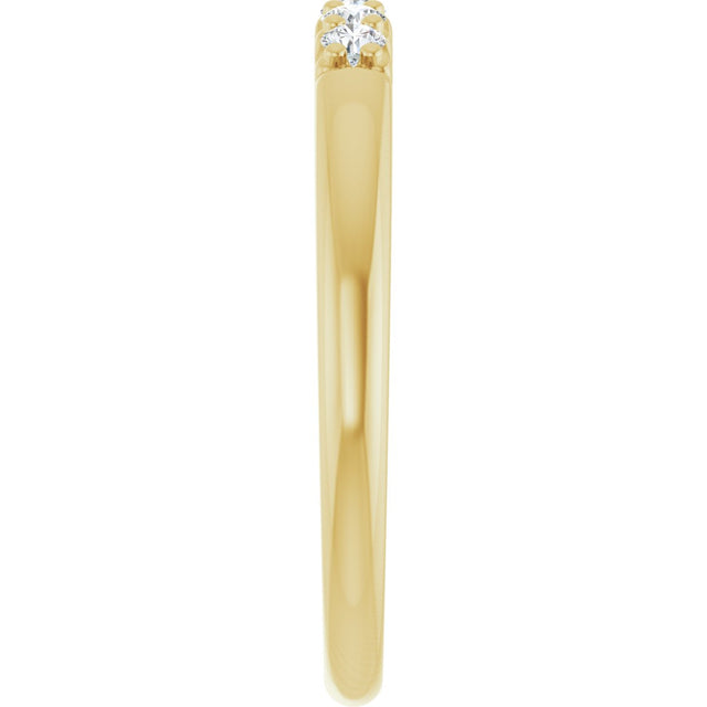 14K Gold Round Natural Diamond Five-Stone Anniversary Band - 1/6-1/2 CTW (Style 127347) - Yellow Gold - view 4