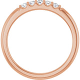 14K Gold Round Natural Diamond Five-Stone Anniversary Band - 1/6-1/2 CTW (Style 127347) - Rose Gold - view 2