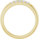 14K Gold Round Lab-Grown Diamond Five-Stone Anniversary Band - 1/6-1/2 CTW (Style 127347) - Yellow Gold - view 2