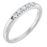 14K Gold Round Lab-Grown Diamond Five-Stone Anniversary Band - 1/6-1/2 CTW (Style 127347) - White Gold