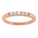 14K Gold Round Natural Diamond Five-Stone Anniversary Band - 1/6-1/2 CTW (Style 127347) - Rose Gold - view 3