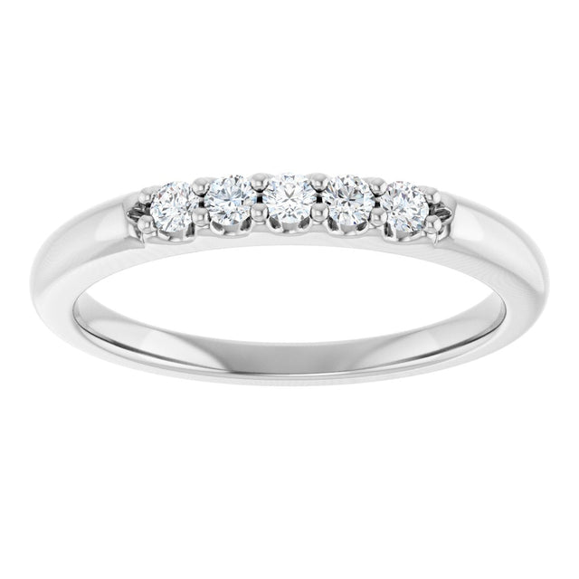 Platinum Round Lab-Grown Diamond Five-Stone Anniversary Band - 1/6-1/2 CTW (Style 127347) - view 3