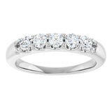 14K Gold Round Natural Diamond Five-Stone Anniversary Band - 1/6-1/2 CTW (Style 127347) - White Gold - view 3