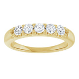 14K Gold Round Natural Diamond Five-Stone Anniversary Band - 1/6-1/2 CTW (Style 127347) - Yellow Gold - view 3