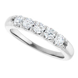 Platinum Round Lab-Grown Diamond Five-Stone Anniversary Band - 1/6-1/2 CTW (Style 127347) - view 5