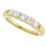 14K Gold Round Lab-Grown Diamond Five-Stone Anniversary Band - 1/6-1/2 CTW (Style 127347) - Yellow Gold - view 5