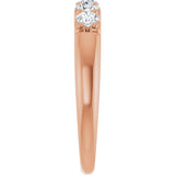 14K Gold Round Lab-Grown Diamond Five-Stone Anniversary Band - 1/6-1/2 CTW (Style 127347) - Rose Gold - view 4