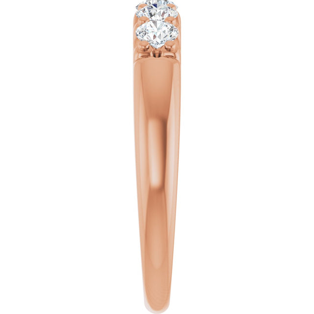 14K Gold Round Natural Diamond Five-Stone Anniversary Band - 1/6-1/2 CTW (Style 127347) - Rose Gold - view 4