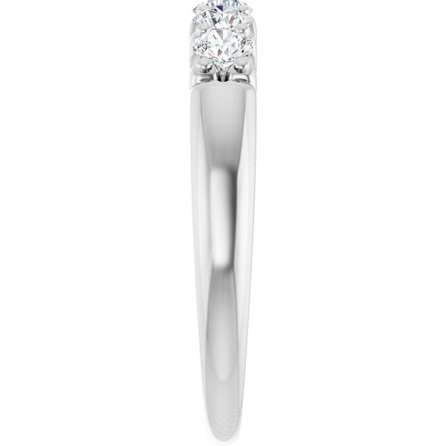 14K Gold Round Natural Diamond Five-Stone Anniversary Band - 1/6-1/2 CTW (Style 127347) - White Gold - view 4