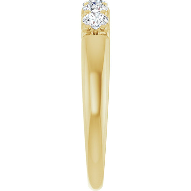 14K Gold Round Natural Diamond Five-Stone Anniversary Band - 1/6-1/2 CTW (Style 127347) - Yellow Gold - view 4