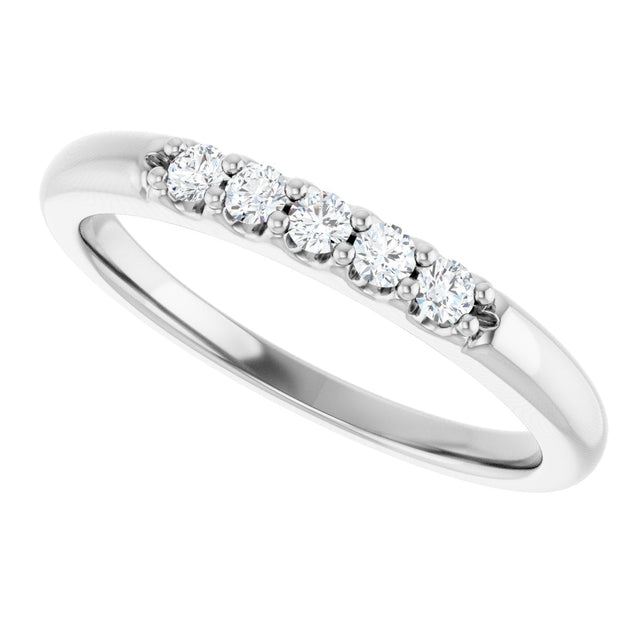 14K Gold Round Lab-Grown Diamond Five-Stone Anniversary Band - 1/6-1/2 CTW (Style 127347) - White Gold - view 5
