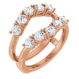 14K Gold Round Natural Diamond Ring Guard - 1 1/5-2 1/2 CTW - Rose Gold