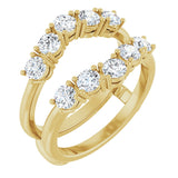 14K Gold Round Natural Diamond Ring Guard - 1 1/5-2 1/2 CTW - Yellow Gold