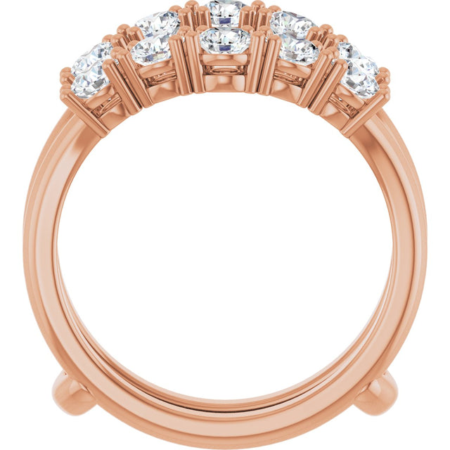 14K Gold Round Lab-Grown Diamond Ring Guard - 1 1/5-2 1/2 CTW - Rose Gold - view 2