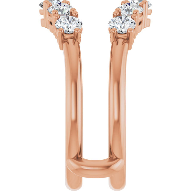 14K Gold Round Lab-Grown Diamond Ring Guard - 1 1/5-2 1/2 CTW - Rose Gold - view 4