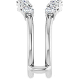 Platinum Round Natural Diamond Ring Guard - 1 1/5-2 1/2 CTW - view 4