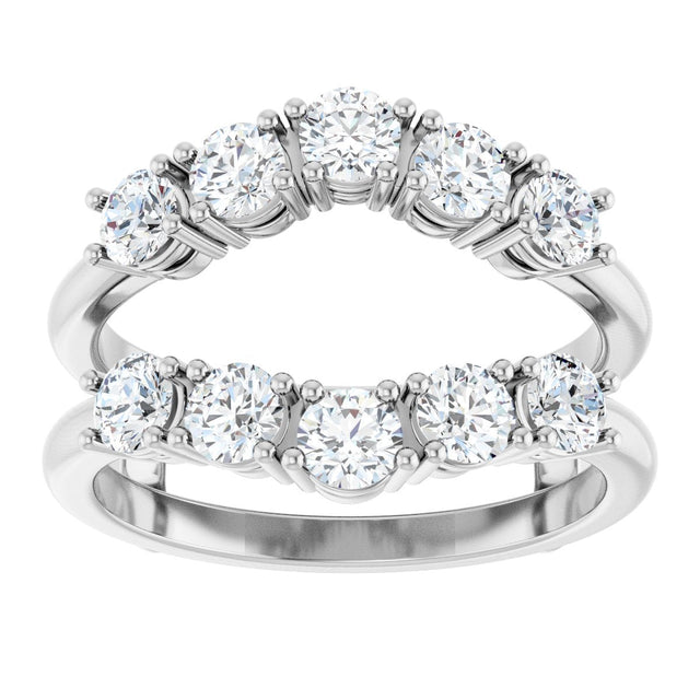 Platinum Round Lab-Grown Diamond Ring Guard - 1 1/5-2 1/2 CTW - view 3