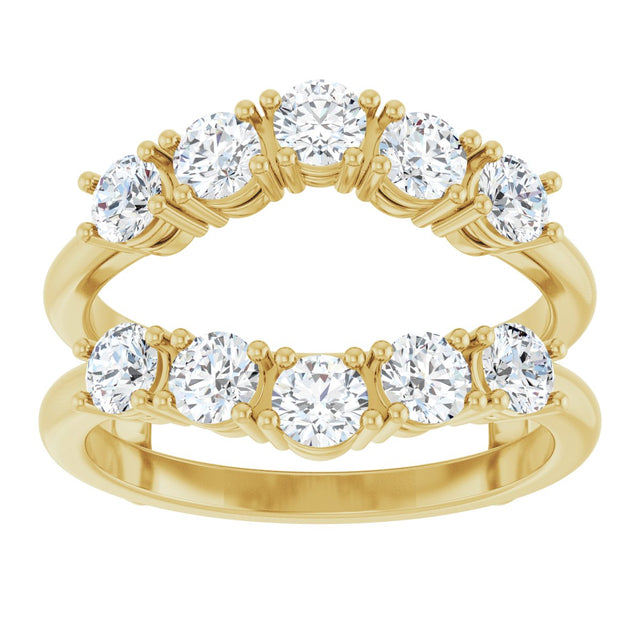 14K Gold Round Lab-Grown Diamond Ring Guard - 1 1/5-2 1/2 CTW - Yellow Gold - view 3