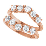 14K Gold Round Lab-Grown Diamond Ring Guard - 1 1/5-2 1/2 CTW - Rose Gold - view 5